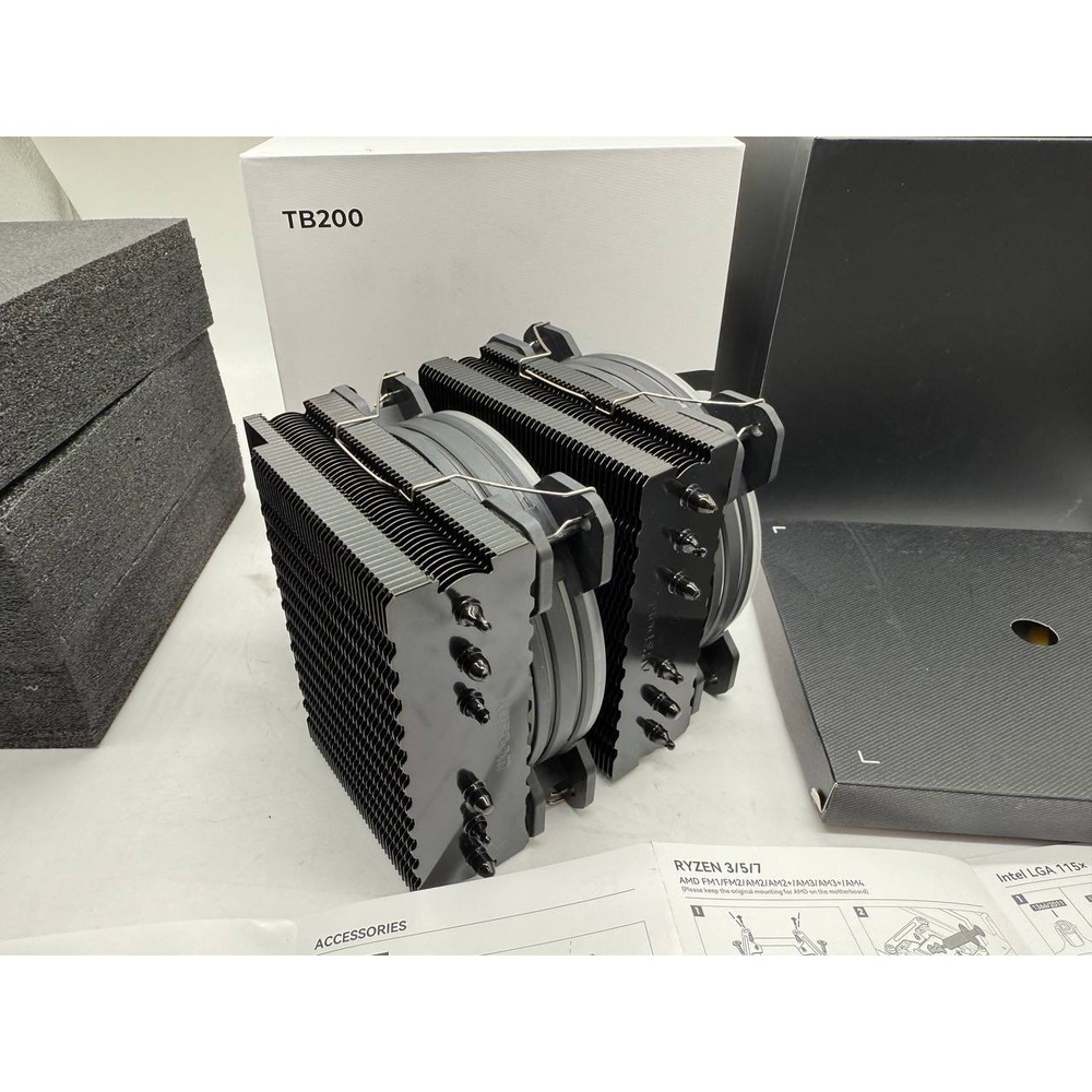AUSDOM TB200 ARGB CPU Air Cooler Dual 120mm PWM Fans Heat Pipes Black - Picture 4 of 9